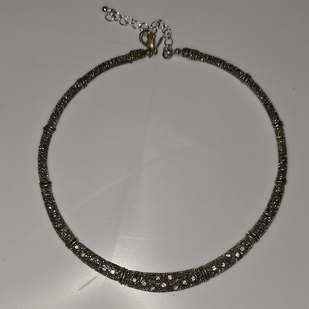 Beautiful Vintage Silver And Gold Chic Two-Tone Necklace
